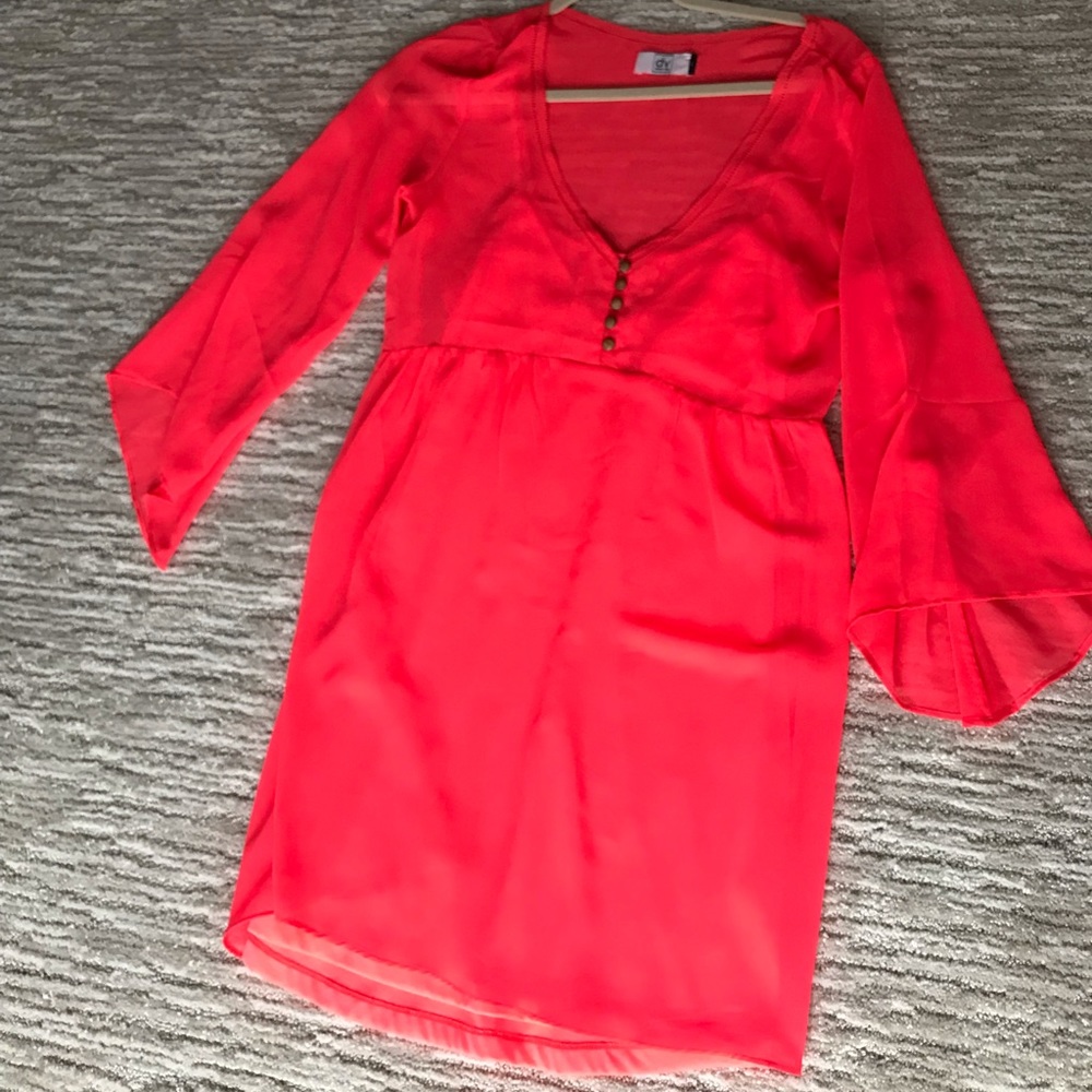 Dolce Vita bright pink dress with sleeves
